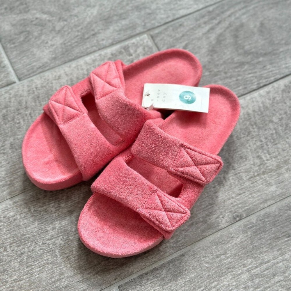 NWT A New Day Women's Remi Platform Slide Sandals - Coral Orange - All Size